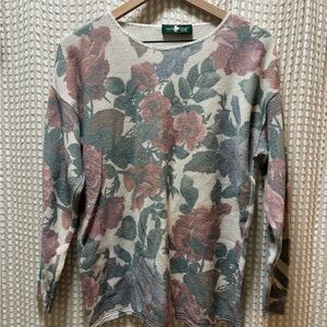 Hunt Club Cream and Gray Knit Sweater